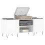 Furniture made of white glossy plywood for vinyl records, measuring 121x38x48 cm. by vidaXL, CD and DVD storage - Ref: Foro24...