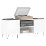 Mueble discos madera contrachapada blanco brillo 121x38x48 cm de vidaXL, Almacenamiento para CD y DVD - Ref: Foro24-831678, P...