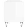Mueble discos madera contrachapada blanco brillo 121x38x48 cm de vidaXL, Almacenamiento para CD y DVD - Ref: Foro24-831678, P...