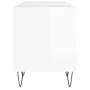 Mueble discos madera contrachapada blanco brillo 121x38x48 cm de vidaXL, Almacenamiento para CD y DVD - Ref: Foro24-831678, P...
