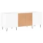 Mueble discos madera contrachapada blanco brillo 121x38x48 cm de vidaXL, Almacenamiento para CD y DVD - Ref: Foro24-831678, P...