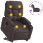 Sillón masaje eléctrico reclinable elevable tela marrón oscuro en Sillones | Comprar online en Foru.es