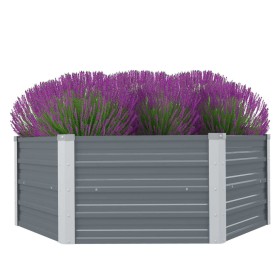 Jardinera elevada 129x129x46 cm acero galvanizado gris de vidaXL, Maceteros y jardineras - Ref: Foro24-42405, Precio: 37,51 €...