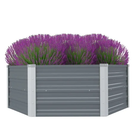 Jardinera elevada 129x129x46 cm acero galvanizado gris de vidaXL, Maceteros y jardineras - Ref: Foro24-42405, Precio: 39,17 €...