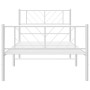 Estructura cama metal con cabecero y pie cama blanca 75x190 cm de , Camas y somieres - Ref: Foro24-372236, Precio: 66,74 €, D...