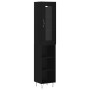 Aparador de madera contrachapada negro 34,5x34x180 cm de , Aparadores - Ref: Foro24-3199394, Precio: 90,04 €, Descuento: %