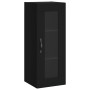 Aparador de madera contrachapada negro 34,5x34x180 cm de , Aparadores - Ref: Foro24-3199394, Precio: 90,04 €, Descuento: %