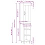 Aparador de madera contrachapada negro 34,5x34x180 cm de , Aparadores - Ref: Foro24-3199394, Precio: 90,04 €, Descuento: %