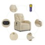 Sillón de masaje eléctrico reclinable elevable tela crema en Sillones | Comprar online en Foru.es