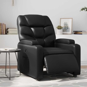 Sillón reclinable eléctrico de cuero sintético negro en Sillones | Comprar online en Foru.es