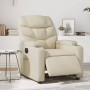 Sillón reclinable eléctrico de cuero sintético crema en Sillones | Comprar online en Foru.es