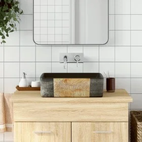 Lavabo encimera rectangular cerámica negro marrón 46x35,5x13 cm de , Lavabos - Ref: Foro24-155076, Precio: 137,25 €, Descuent...
