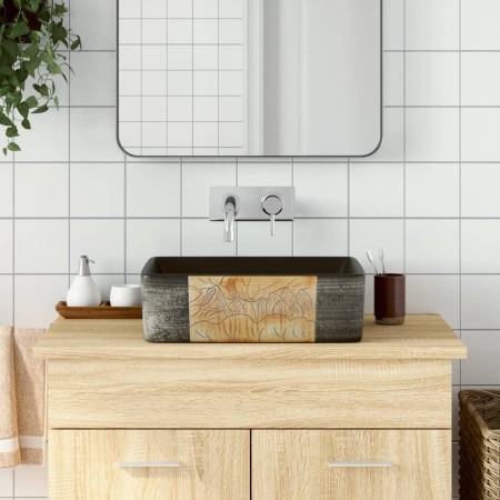 Lavabo encimera rectangular cerámica negro marrón 46x35,5x13 cm de , Lavabos - Ref: Foro24-155076, Precio: 139,22 €, Descuent...
