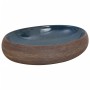 Lavabo sobre encimera ovalado cerámica marrón y azul 59x40x15cm de , Lavabos - Ref: Foro24-155081, Precio: 138,71 €, Descuent...