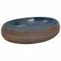 Ovales Aufsatzwaschbecken aus brauner und blauer Keramik, 59 x 40 x 15 cm von , Sinkt - Ref: Foro24-155081, Preis: 136,84 €, ...