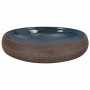 Lavabo sobre encimera ovalado cerámica marrón y azul 59x40x15cm de , Lavabos - Ref: Foro24-155081, Precio: 138,71 €, Descuent...