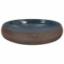Ovales Aufsatzwaschbecken aus brauner und blauer Keramik, 59 x 40 x 15 cm von , Sinkt - Ref: Foro24-155081, Preis: 136,84 €, ...