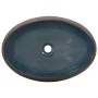 Ovales Aufsatzwaschbecken aus brauner und blauer Keramik, 59 x 40 x 15 cm von , Sinkt - Ref: Foro24-155081, Preis: 136,84 €, ...