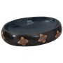 Lavabo sobre encimera ovalado cerámica negro y azul 59x40x15 cm de , Lavabos - Ref: Foro24-155088, Precio: 111,93 €, Descuent...
