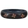 Lavabo sobre encimera ovalado cerámica negro y azul 59x40x15 cm de , Lavabos - Ref: Foro24-155088, Precio: 111,93 €, Descuent...