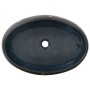 Lavabo sobre encimera ovalado cerámica negro y azul 59x40x15 cm de , Lavabos - Ref: Foro24-155088, Precio: 111,93 €, Descuent...