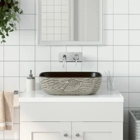 Lavabo encimera rectangular cerámica gris negro 48x37,5x13,5 cm de , Lavabos - Ref: Foro24-155097, Precio: 106,44 €, Descuent...