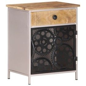 Mesita de noche de madera de mango rugosa 40x30x50 cm de vidaXL, Mesitas de noche - Ref: Foro24-323738, Precio: 75,64 €, Desc...