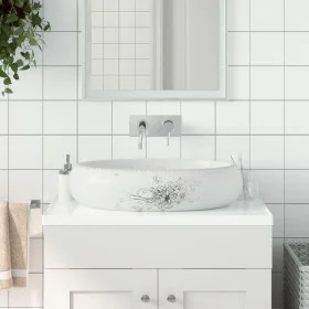 Ovales Aufsatzwaschbecken aus weißer Keramik, 59 x 40 x 15 cm von , Sinkt - Ref: Foro24-155110, Preis: 156,40 €, Rabatt: %