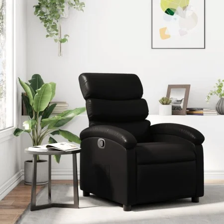 Sillón reclinable de cuero sintético negro de , Sillones - Ref: Foro24-371713, Precio: 192,85 €, Descuento: %