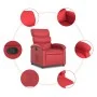 Sillón reclinable de cuero sintético rojo de , Sillones - Ref: Foro24-371718, Precio: 195,23 €, Descuento: %