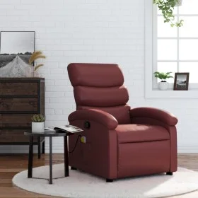 Red synthetic leather reclining massage chair by , Armchairs - Ref: Foro24-371724, Price: 187,10 €, Discount: %