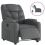 Sillón reclinable eléctrico de cuero sintético gris en Sillones | Comprar online en Foru.es