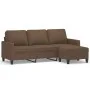 Sofá de 3 plazas con taburete de tela marrón 180 cm de , Sofás - Ref: Foro24-3201040, Precio: 346,97 €, Descuento: %