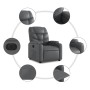 Sillón reclinable eléctrico de cuero sintético gris en Sillones | Comprar online en Foru.es