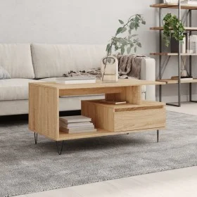 Mesa de centro madera contrachapada roble Sonoma 90x49x45 cm de , Mesas de centro - Ref: Foro24-831023, Precio: 74,43 €, Desc...