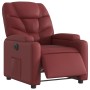 Sillón reclinable eléctrico de cuero sintético rojo tinto en Sillones | Comprar online en Foru.es