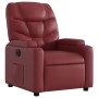 Sillón reclinable eléctrico de cuero sintético rojo tinto en Sillones | Comprar online en Foru.es