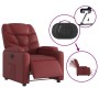 Sillón reclinable eléctrico de cuero sintético rojo tinto en Sillones | Comprar online en Foru.es