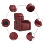 Sillón reclinable eléctrico de cuero sintético rojo tinto en Sillones | Comprar online en Foru.es