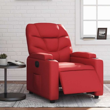 Sillón reclinable eléctrico de cuero sintético rojo en Sillones | Comprar online en Foru.es