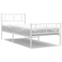 Estructura cama metal con cabecero y pie cama blanca 90x200 cm de , Camas y somieres - Ref: Foro24-372239, Precio: 73,37 €, D...