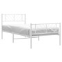 Estructura cama metal con cabecero y pie cama blanca 90x200 cm de , Camas y somieres - Ref: Foro24-372239, Precio: 73,37 €, D...