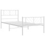 Estructura cama metal con cabecero y pie cama blanca 90x200 cm de , Camas y somieres - Ref: Foro24-372239, Precio: 73,37 €, D...