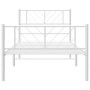 Estructura cama metal con cabecero y pie cama blanca 90x200 cm de , Camas y somieres - Ref: Foro24-372239, Precio: 73,37 €, D...