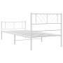 Estructura cama metal con cabecero y pie cama blanca 90x200 cm de , Camas y somieres - Ref: Foro24-372239, Precio: 73,37 €, D...