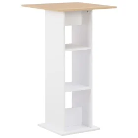 Mesa alta de bar blanco y roble Sonoma 60x60x110 cm de , Mesas de cocina y de comedor - Ref: Foro24-280209, Precio: 85,55 €, ...
