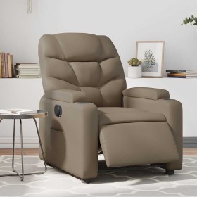 Sillón reclinable eléctrico de cuero sintético color capuchino en Sillones | Comprar online en Foru.es