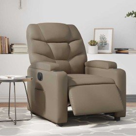 Sillón reclinable eléctrico de cuero sintético color capuchino en Sillones | Comprar online en Foru.es
