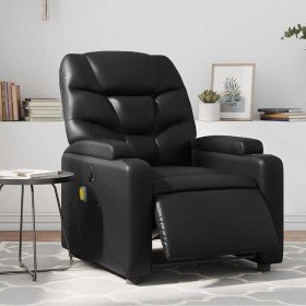Sillón de masaje reclinable eléctrico cuero sintético negro en Sillones | Comprar online en Foru.es
