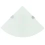 Corner shelf with chrome supports white glass 25x25 cm by vidaXL, Shelves and shelves - Ref: Foro24-243858, Price: 18,31 €, D...